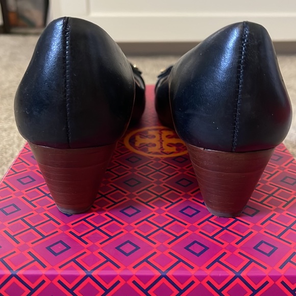 Tory Burch Mini Miller Leather Black Wedge - Picture 6 of 11